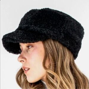 Mitchie’s Black Lamb Adjustable Driving Cap NWT